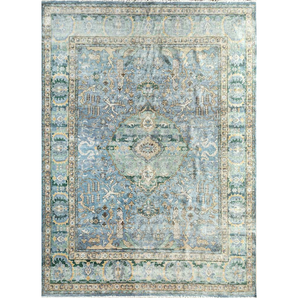 Someplace In Time Seaside/Smoke Blue Hand Knotted Rug