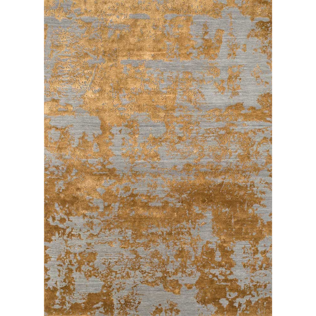 Project Error by Kavi Dark Taupe/Burnished Gold Hand Knotted Rug