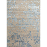 Project Error by Kavi Soft Gray/Skyline Blue Hand Knotted Rug