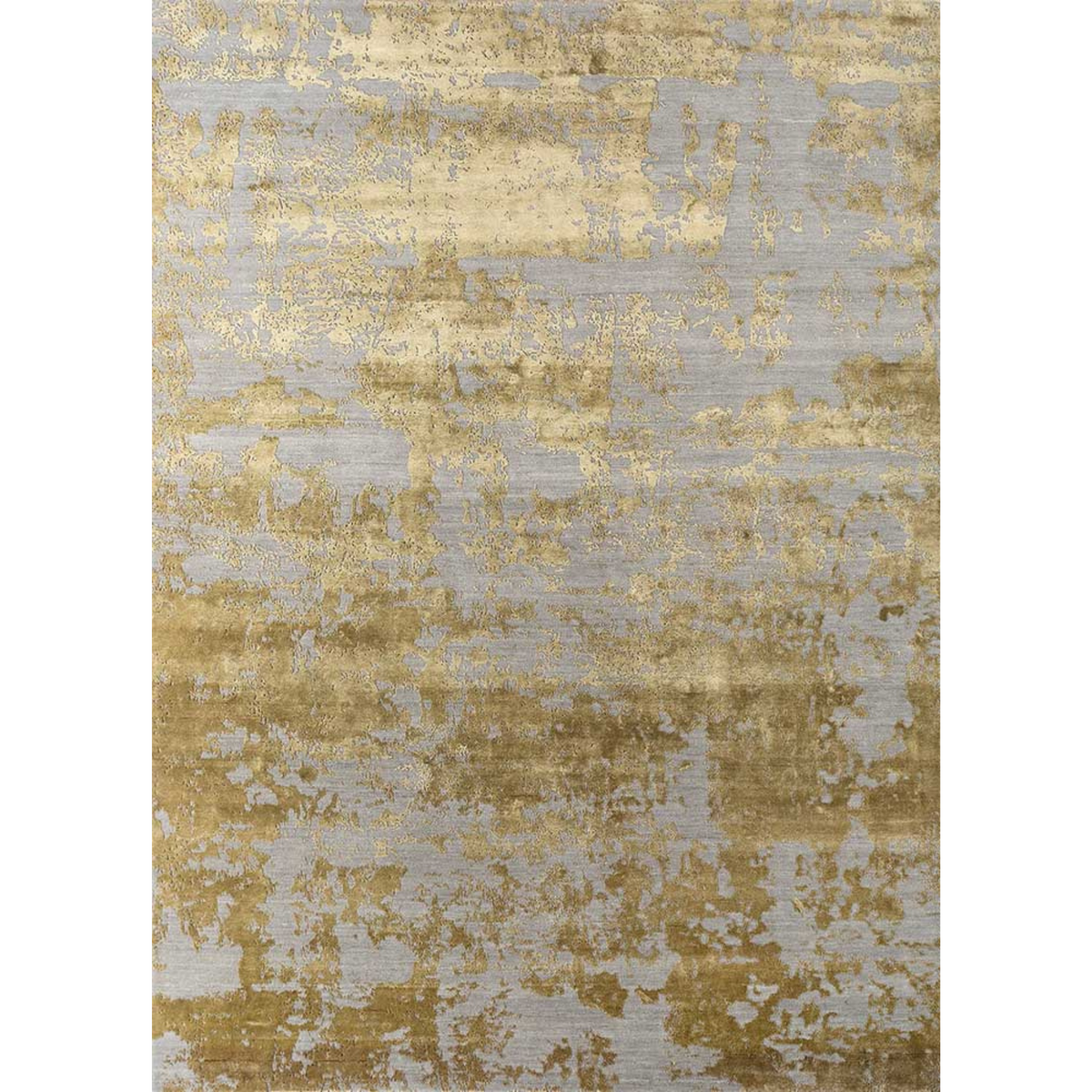 Project Error by Kavi Silver Gray/Venetian Gold Hand Knotted Rug