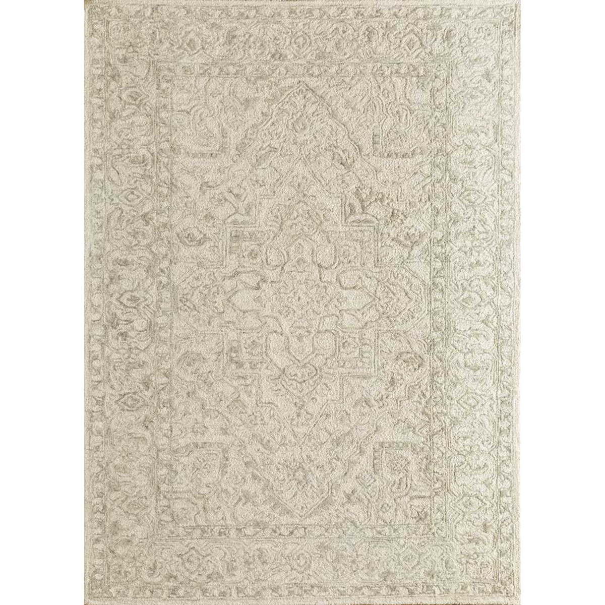 Imara Antique White/Medium Gray Hand Tufted Carpet