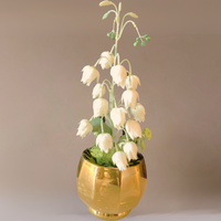 Faux Campanulas Floral Arrangement in Ceramic Vase