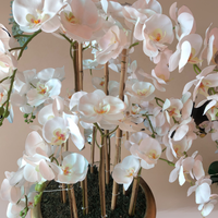 Faux Orchids Grand Floral Arrangement in Ceramic Vase