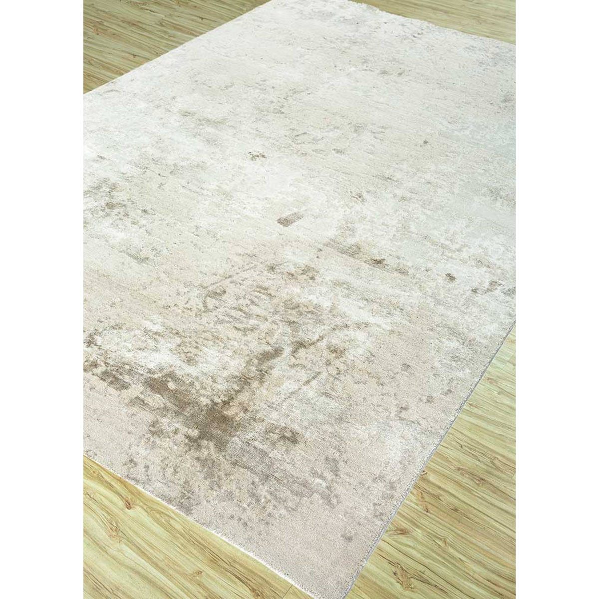 Project Error by Kavi Antique White/Sand Hand Knotted Rug