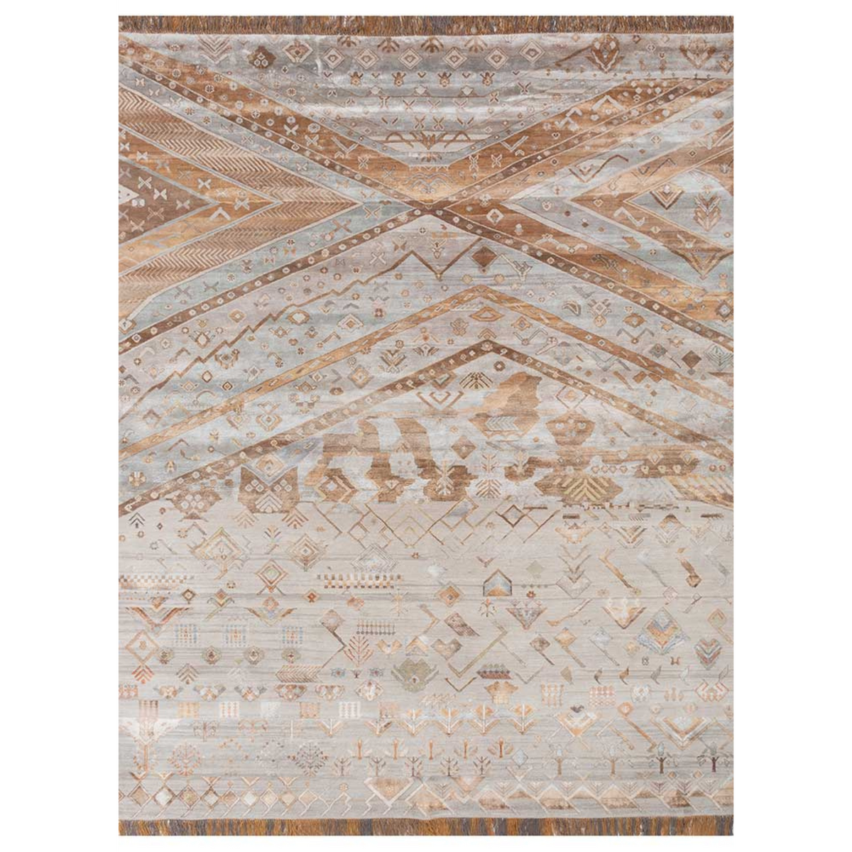 Manchaha Classic Gray/Espresso Hand Knotted Rug