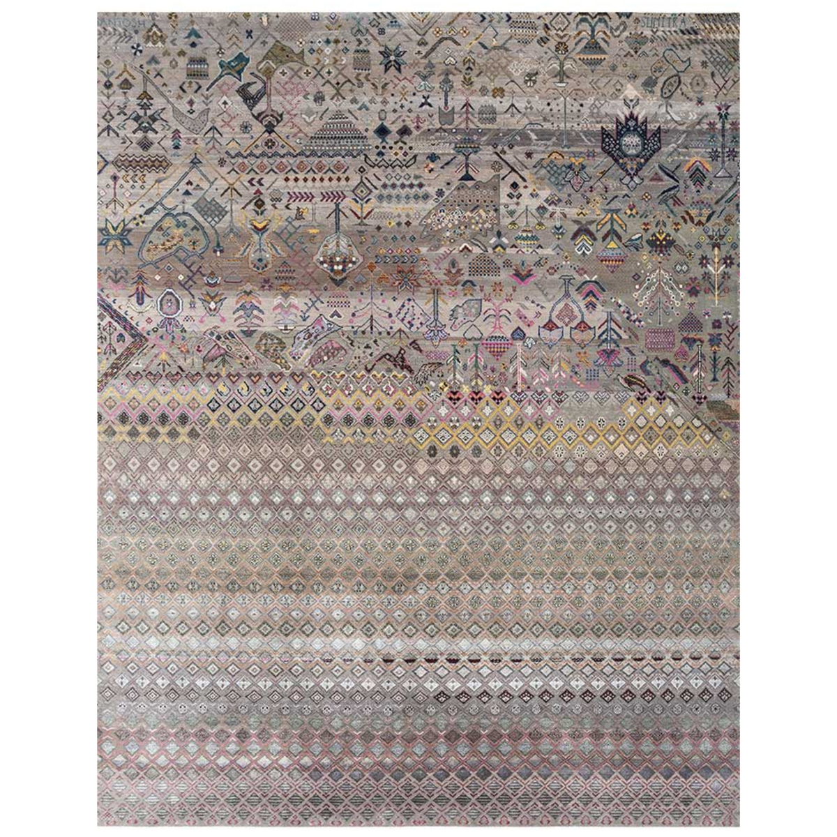 Manchaha Ashwood/Gray Hand Knotted Rug