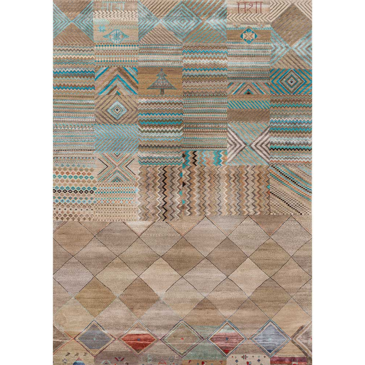 Manchaha Oatmeal/Pebble Hand Knotted Rug