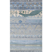 Manchaha Baby Blue/Powder Blue Hand Knotted Rug