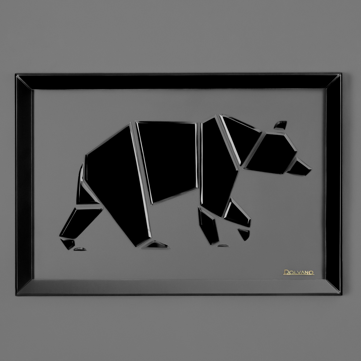 Handmade Black Mirror Bear Wall Décor