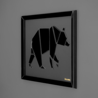 Handmade Black Mirror Bear Wall Décor