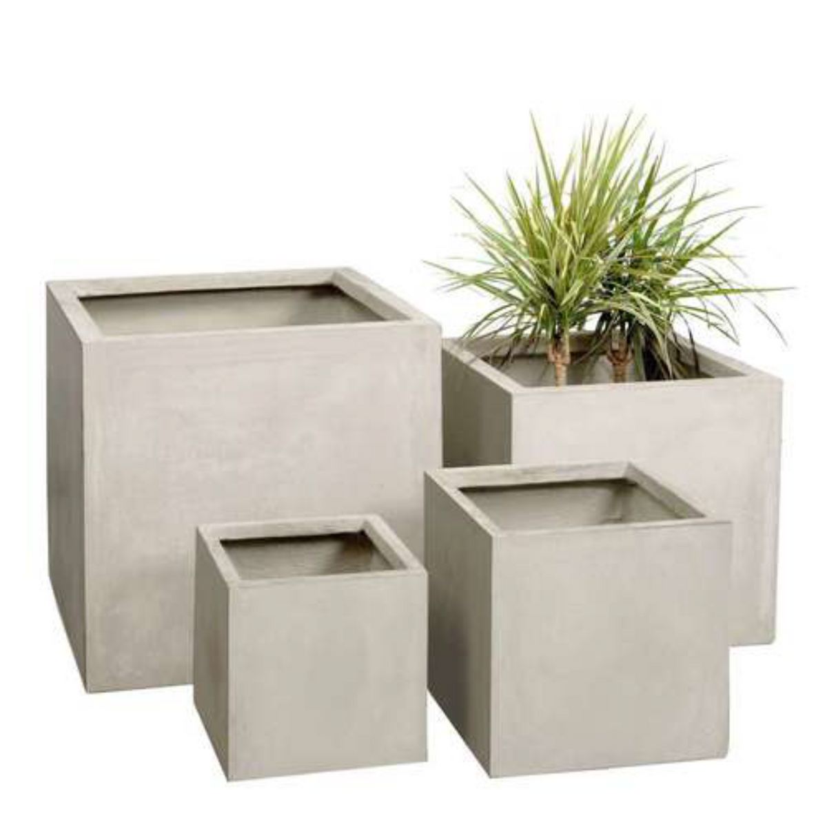 Coral Grey Cube Planter Pot