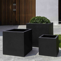 Coral Square Planter Pot Black