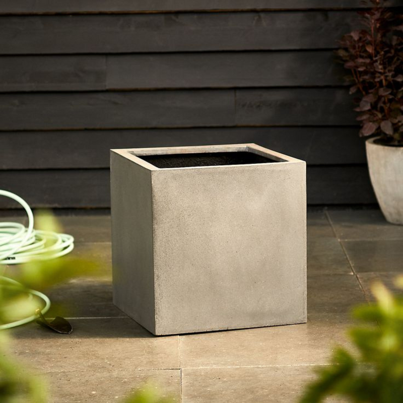 Coral Grey Cube Planter Pot