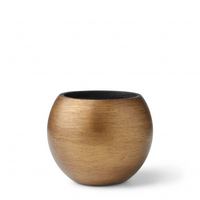 Luxe Planter Vase Ball Rib Retro Gold