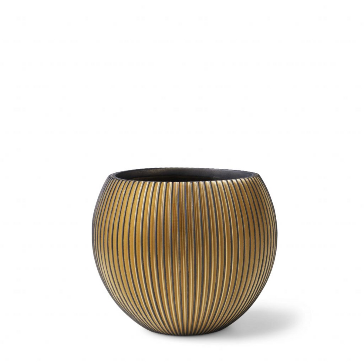 Luxe Planter Vase Ball Groove Gold