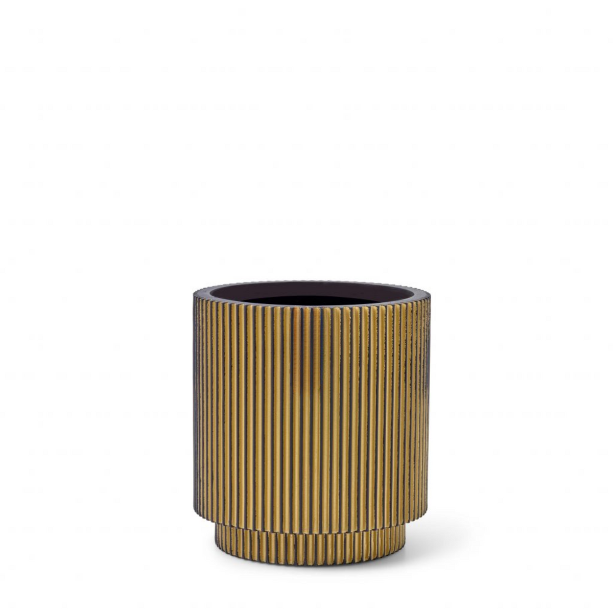 Luxe Planter Vase Cylinder Groove Gold