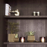 Luxe Planter Vase Cylinder Groove Gold