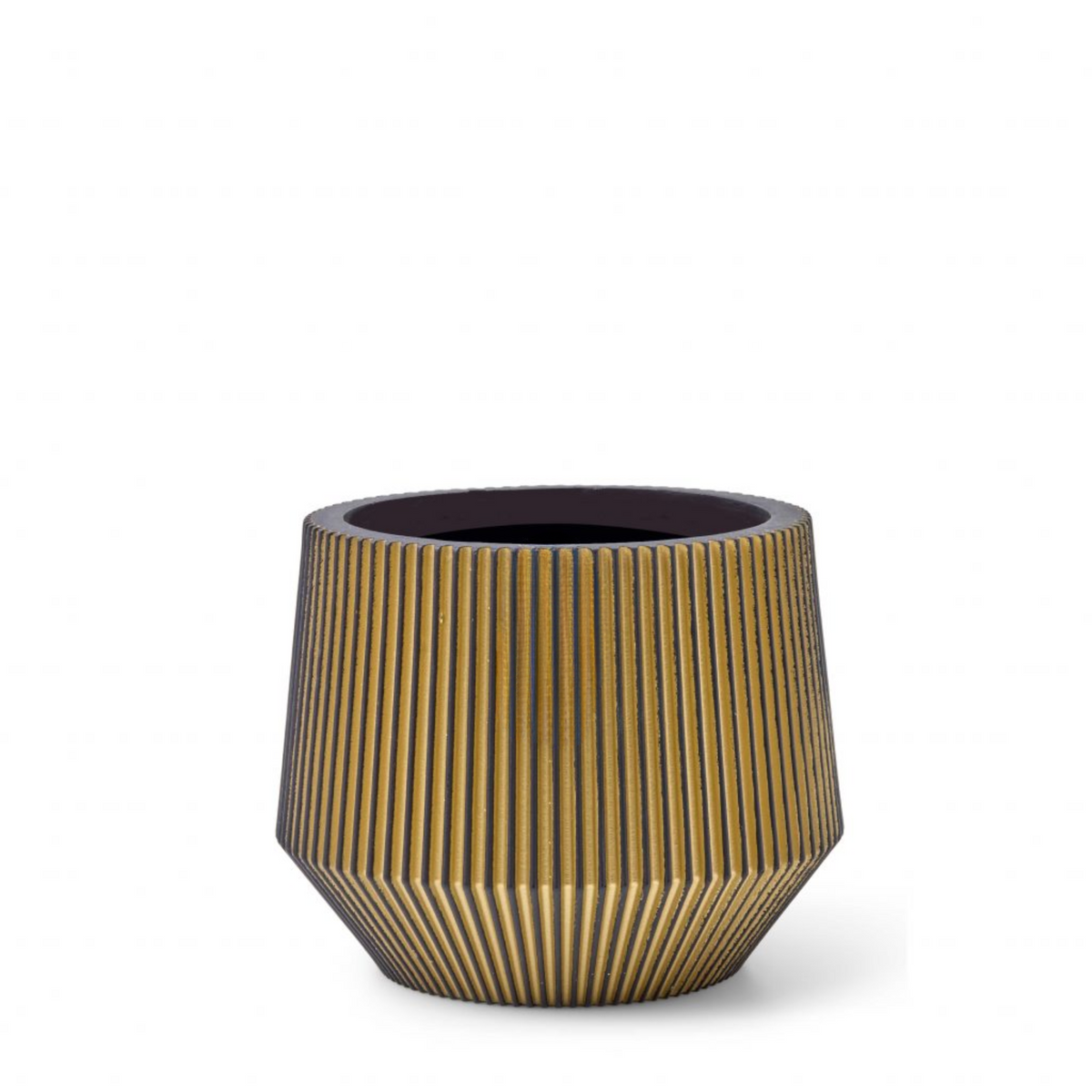 Luxe Planter Vase Cylinder Geo Groove Gold