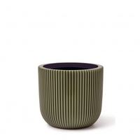 Luxe Planter Ball Groove Green