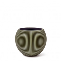 Luxe Planter Vase Ball Groove Green