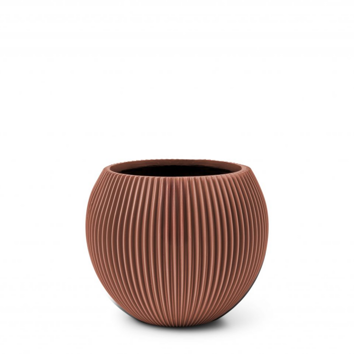 Luxe Planter Vase Ball Groove Merlot