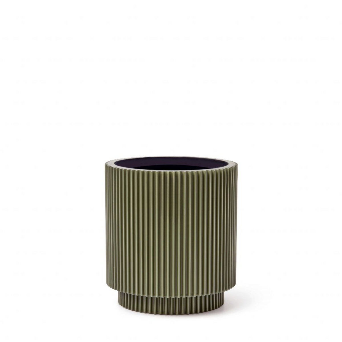 Luxe Planter Vase Cylinder Groove Green