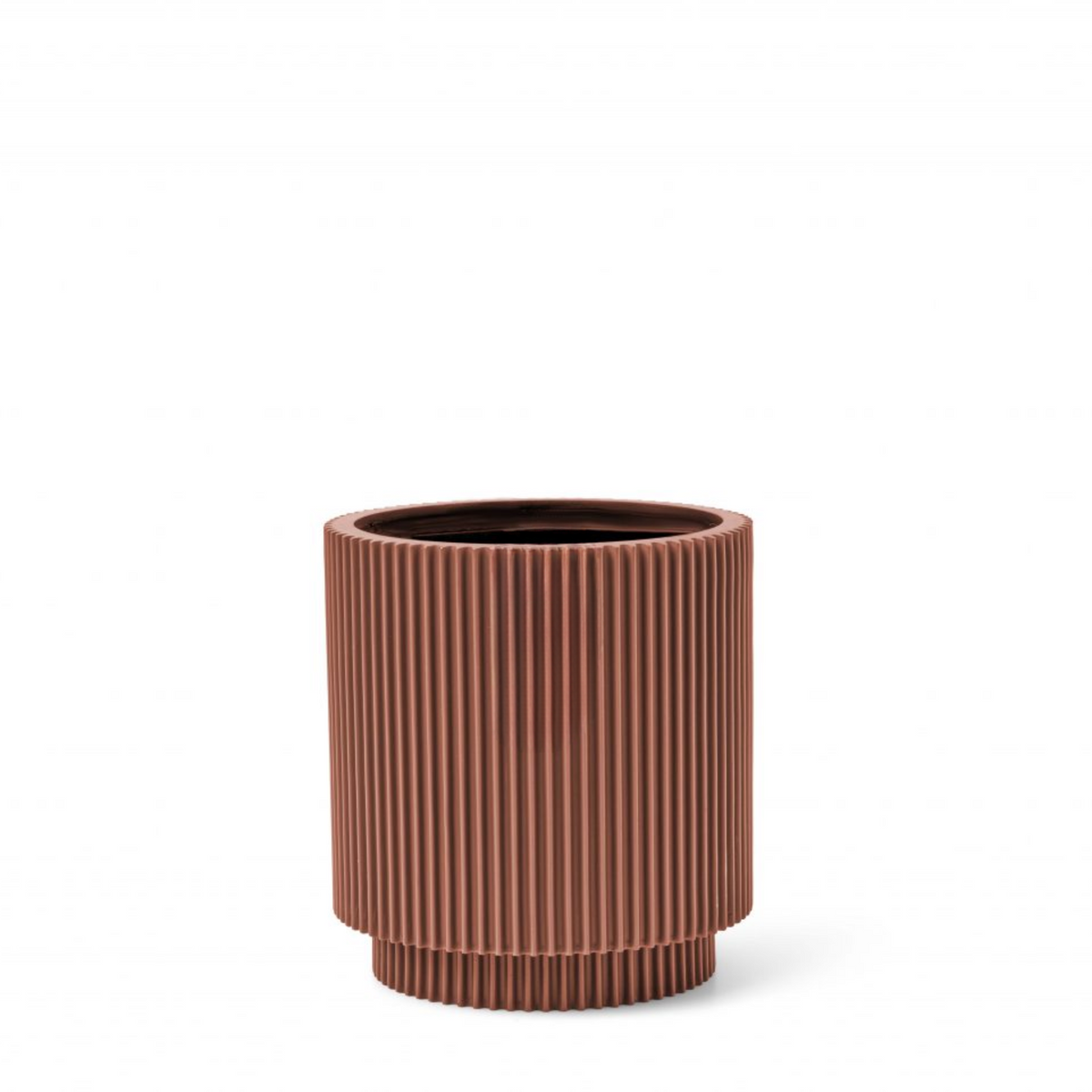 Luxe Planter Vase Cylinder Groove Merlot