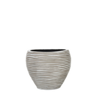 Luxe Planter Vase Taper Round Rib Ivory