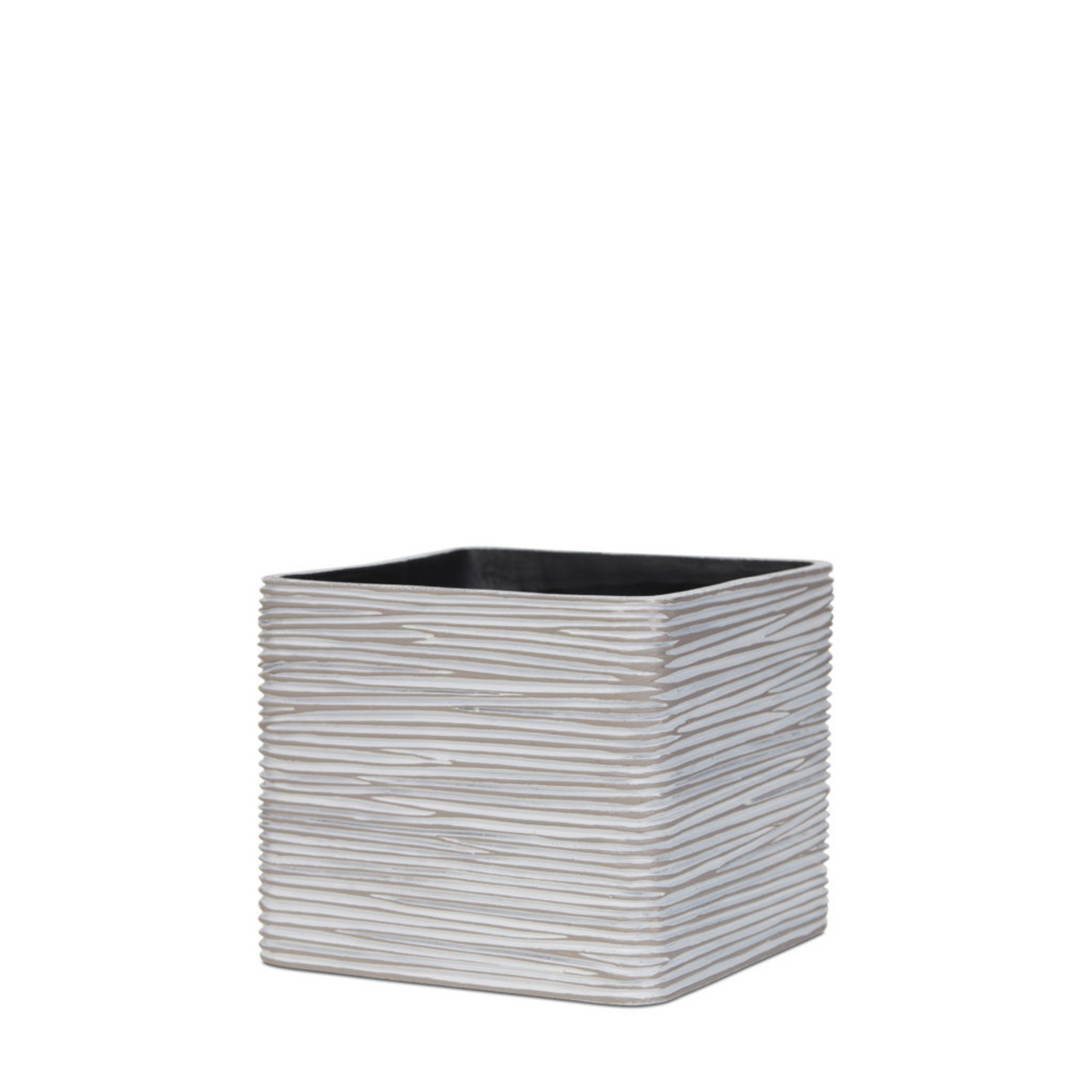 Luxe Planter Square Rib Ivory