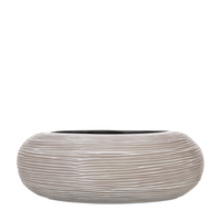 Luxe Planter Round Bowl Rib Ivory