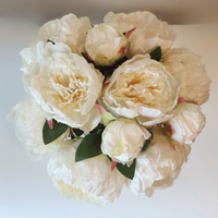 White Peonies Faux Floral Arrangement