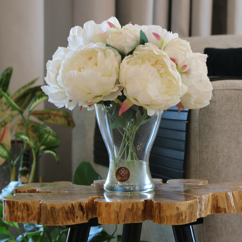 White Peonies Faux Floral Arrangement