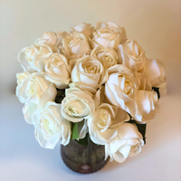 White Roses Faux Floral Arrangement