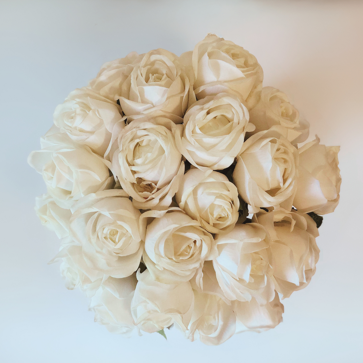 White Roses Faux Floral Arrangement