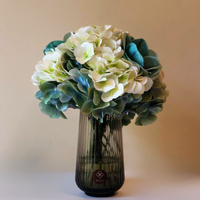 Blue Magnolias & Hydrangeas Faux Floral Arrangement