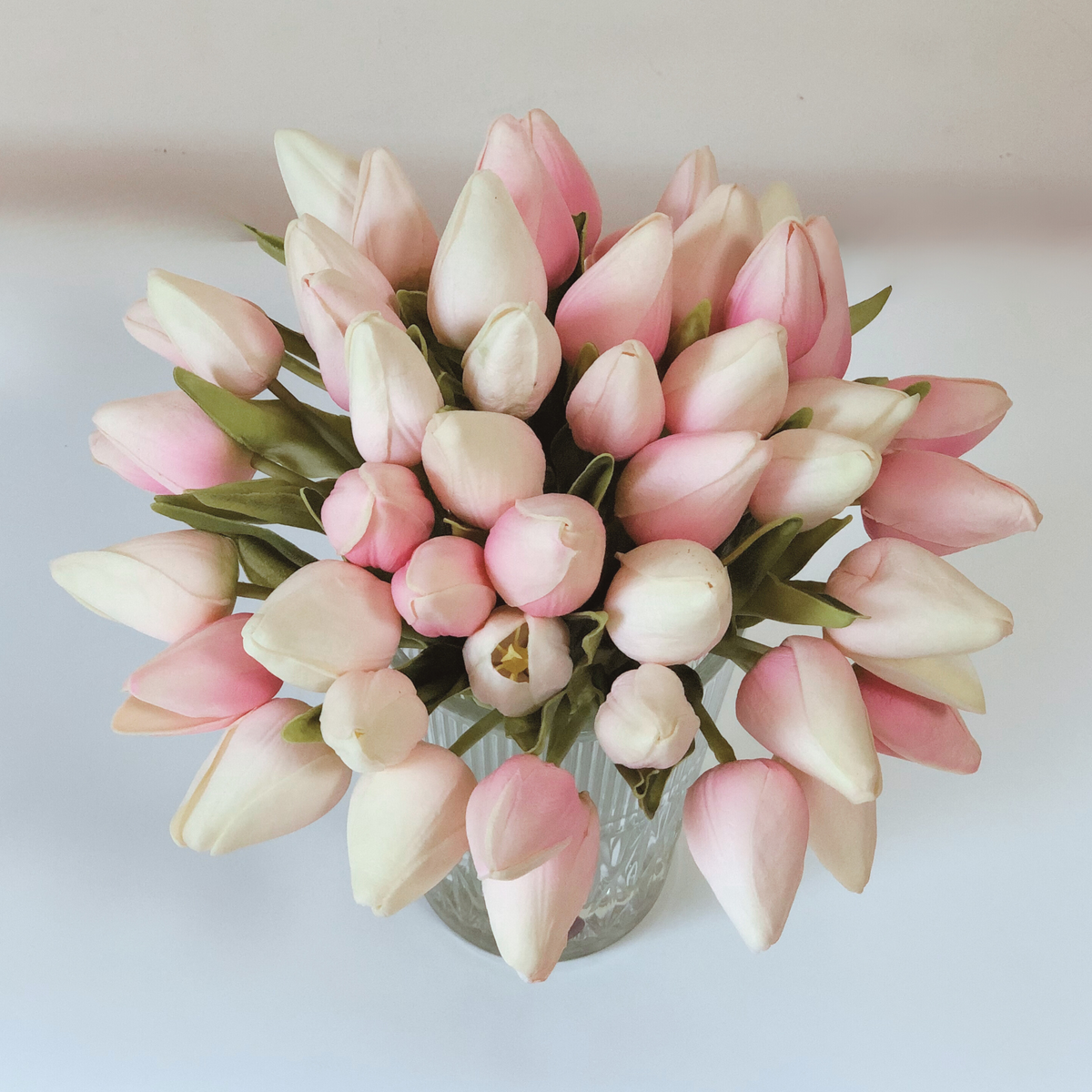 Pink Baby Tulips Faux Floral Arrangement