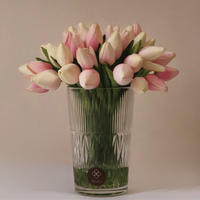 Pink Baby Tulips Faux Floral Arrangement