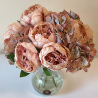 Pale Pink Peonies & Hydrangeas Faux Floral Arrangement