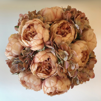 Pale Pink Peonies & Hydrangeas Faux Floral Arrangement