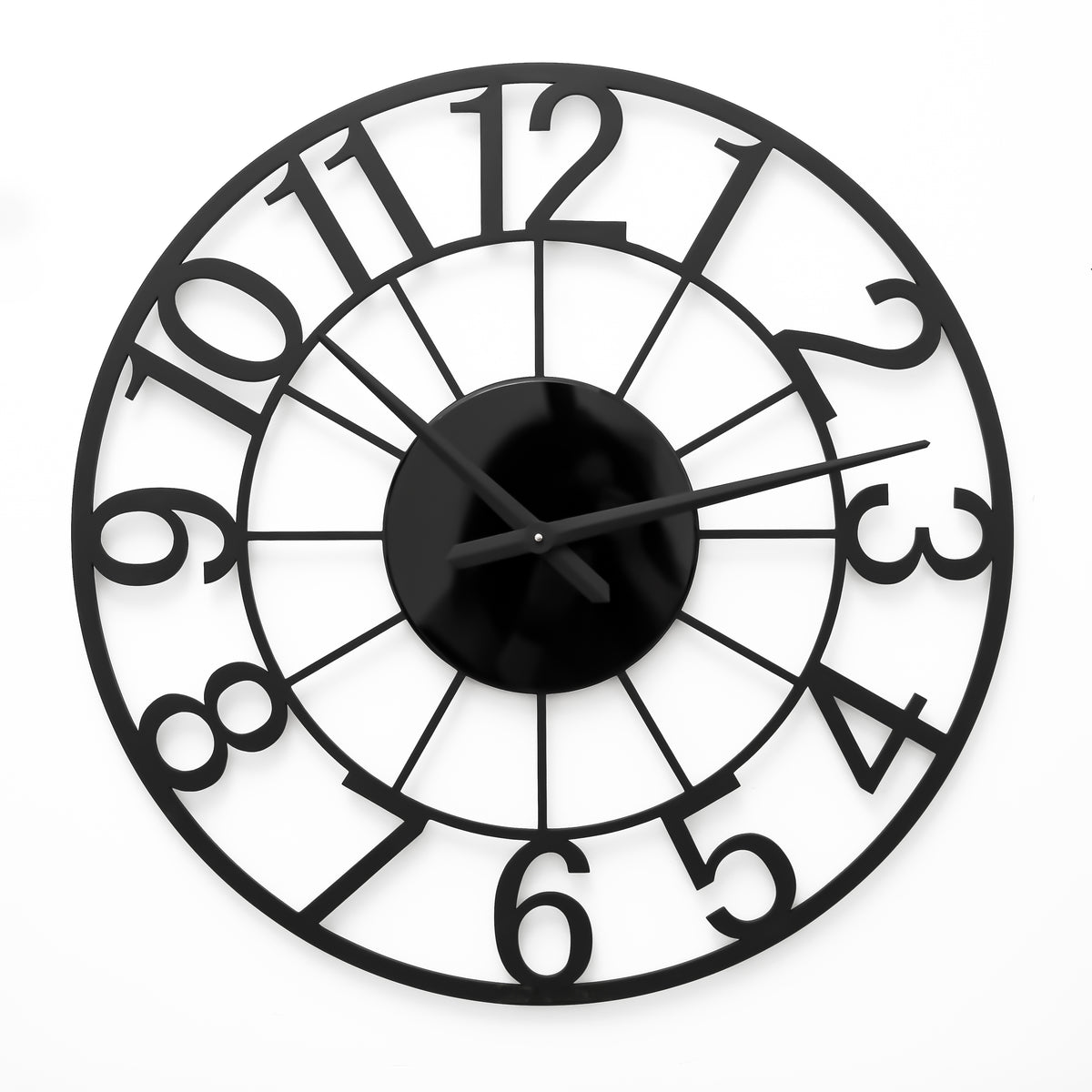 Basic Charisma Handmade Mirror Wall Clock 75cm Black