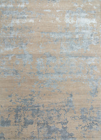 Project Error by Kavi Soft Gray/Skyline Blue Hand Knotted Rug