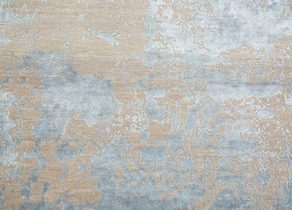 Project Error by Kavi Soft Gray/Skyline Blue Hand Knotted Rug