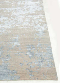 Project Error by Kavi Soft Gray/Skyline Blue Hand Knotted Rug