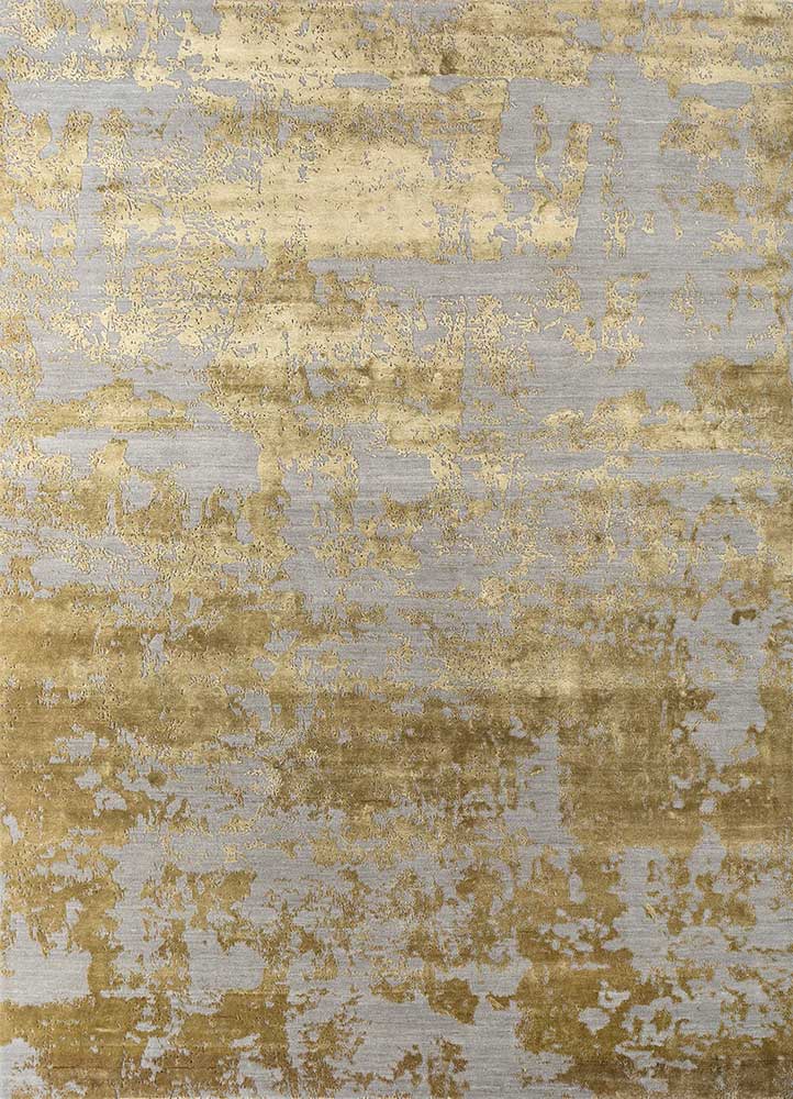 Project Error by Kavi Silver Gray/Venetian Gold Hand Knotted Rug