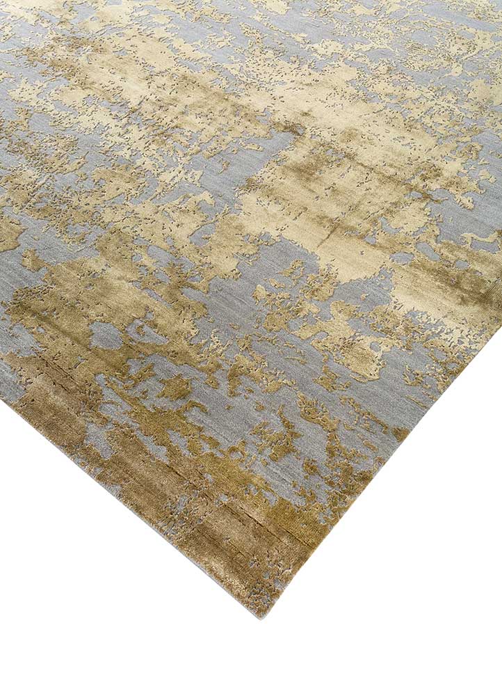 Project Error by Kavi Silver Gray/Venetian Gold Hand Knotted Rug