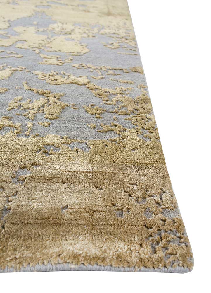 Project Error by Kavi Silver Gray/Venetian Gold Hand Knotted Rug