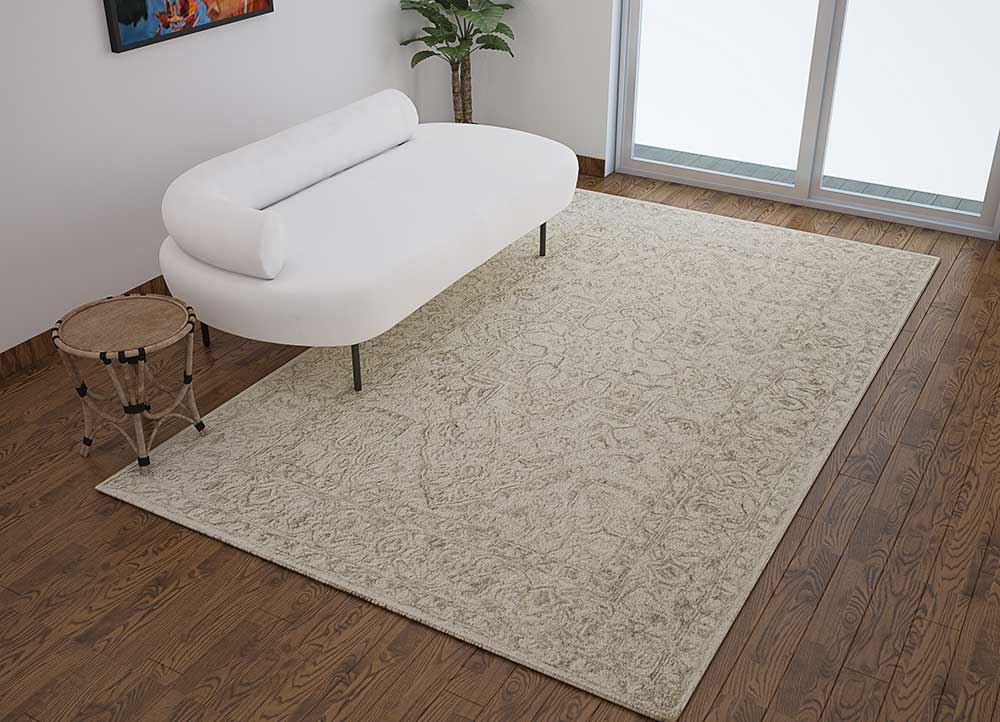 Imara Antique White/Medium Gray Hand Tufted Carpet