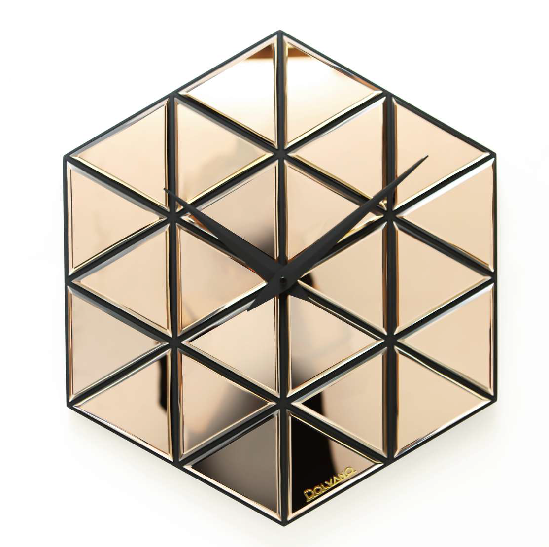 Polygonal Handmade Mirror Wall Clock