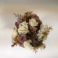 Shades of Purple Roses Faux Floral Arrangement