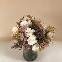 Shades of Purple Roses Faux Floral Arrangement